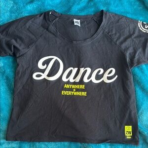 Zumba Black and White Dance Script Tee Short Sleeve